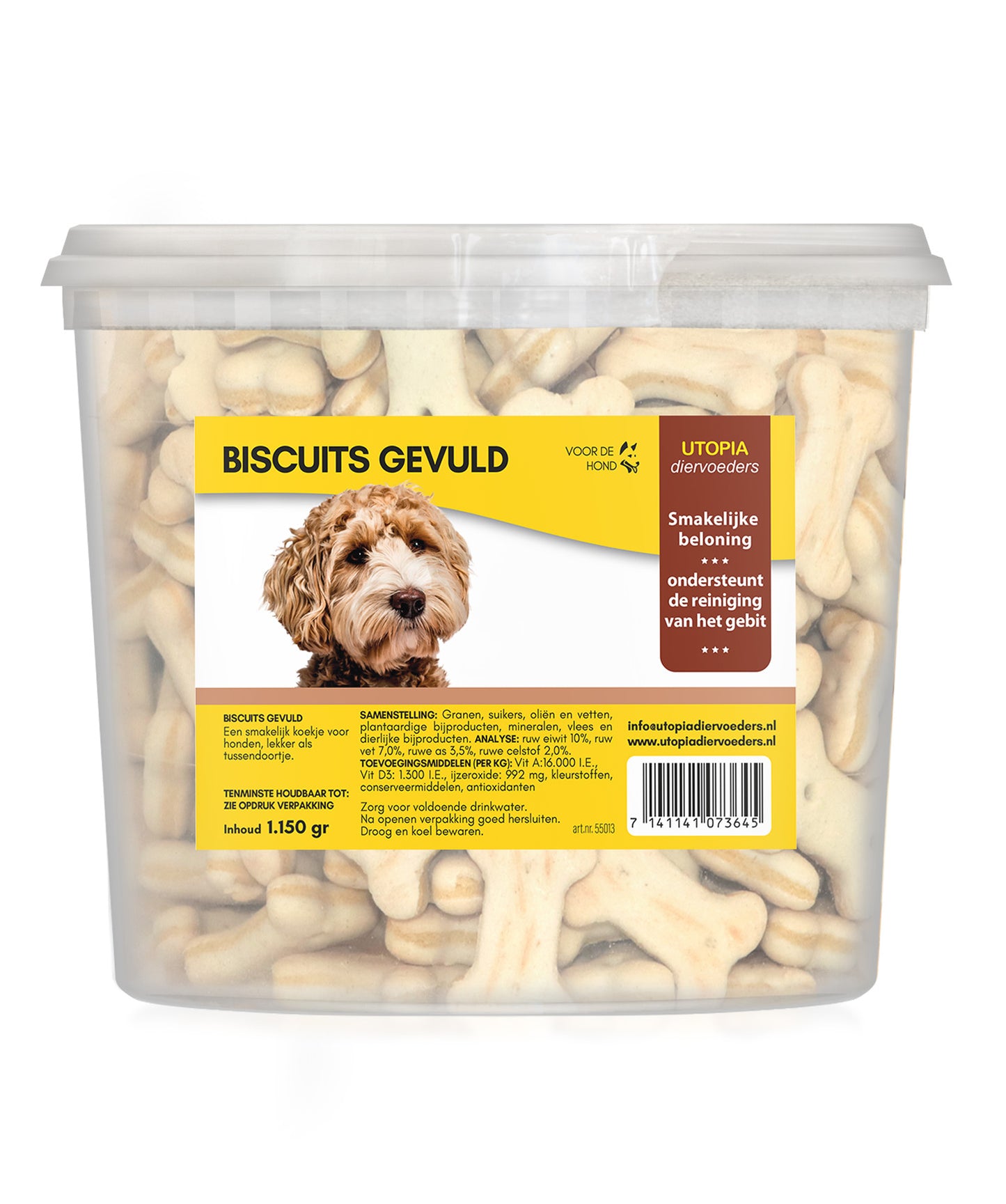 biscuit gevuld kip - hondensnack, utopia diervoeders