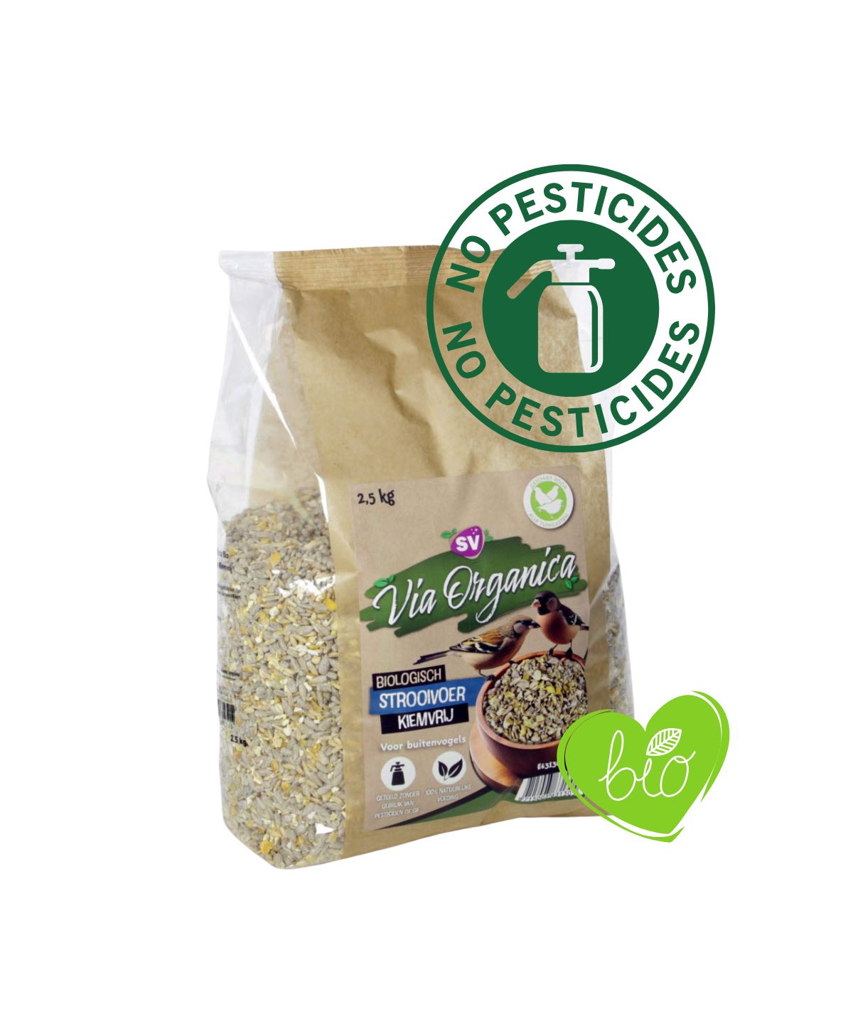 Biologisch tuinvogelvoer kiemvrij