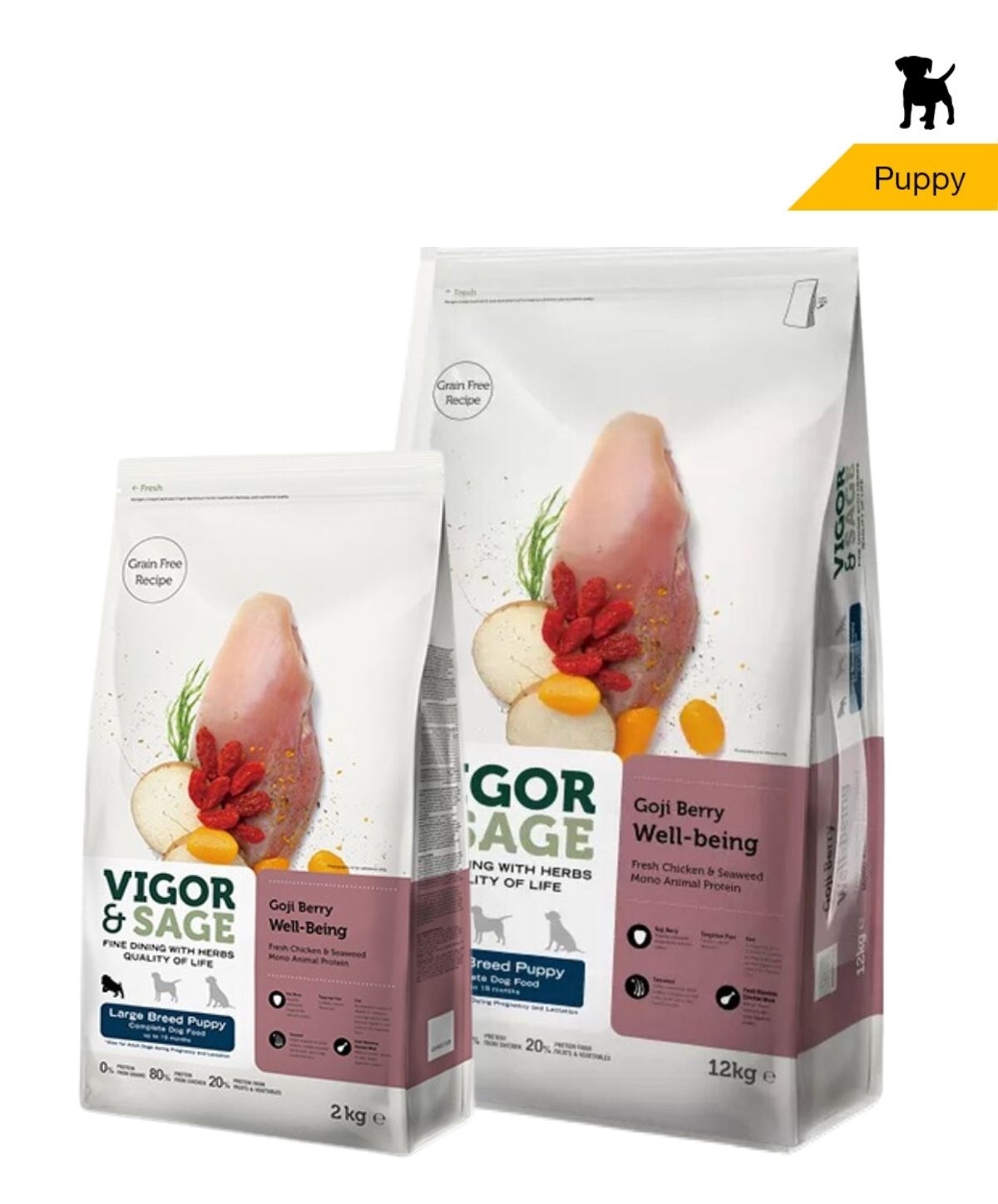 Vigor & Sage Goji Berry Well Being - Large breed puppy