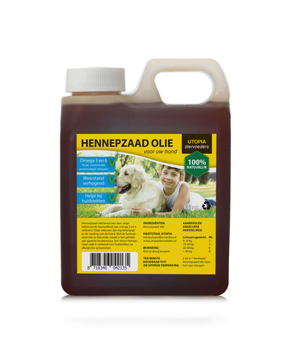 Jerrycan Utopia Diervoeders hennepzaadolie 1 liter